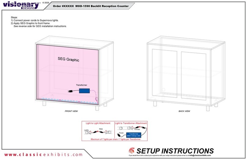 Classic Exhibits VISIONARY DESIGNS MOD-1590 Setup instructions Classic Exhibits VISIONARY DESIGNS MOD-1590 Setup instructions