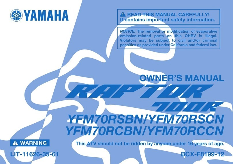 Yamaha RAPTOR 700R 2022 User manual