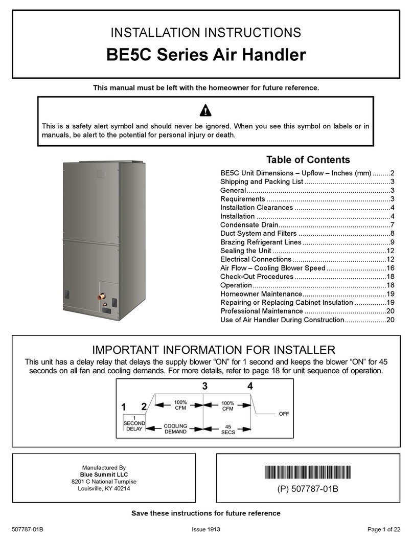 Blue Ridge BE5C Series installation instructions