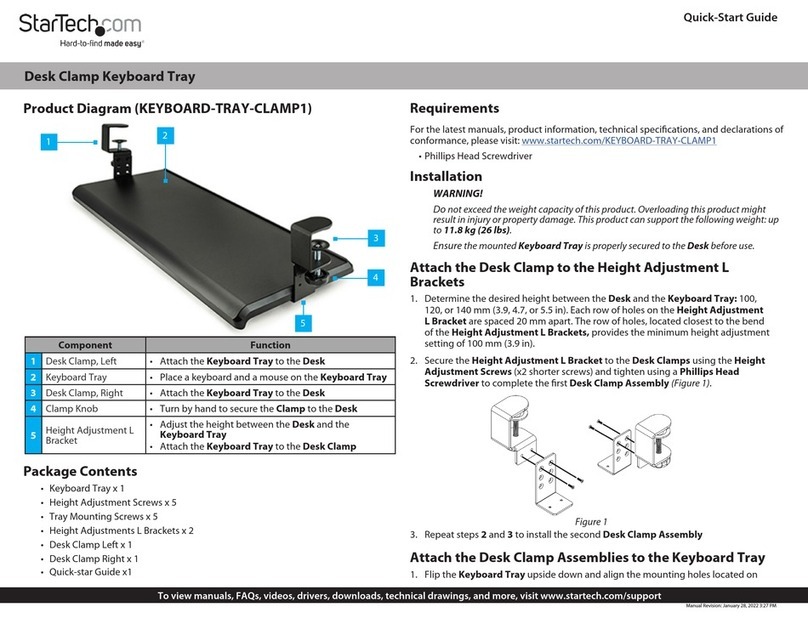 StarTech.com KEYBOARD-TRAY-CLAMP1 User manual