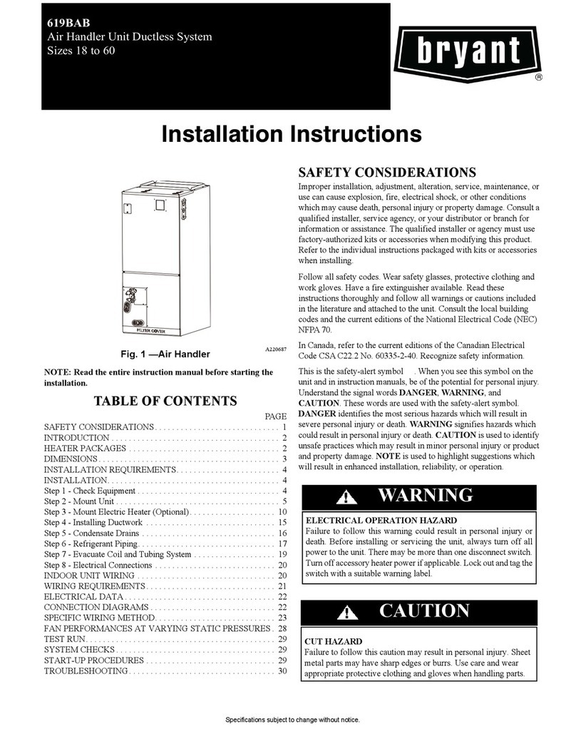 Bryant 619BAB installation instructions Bryant 619BAB installation instructions