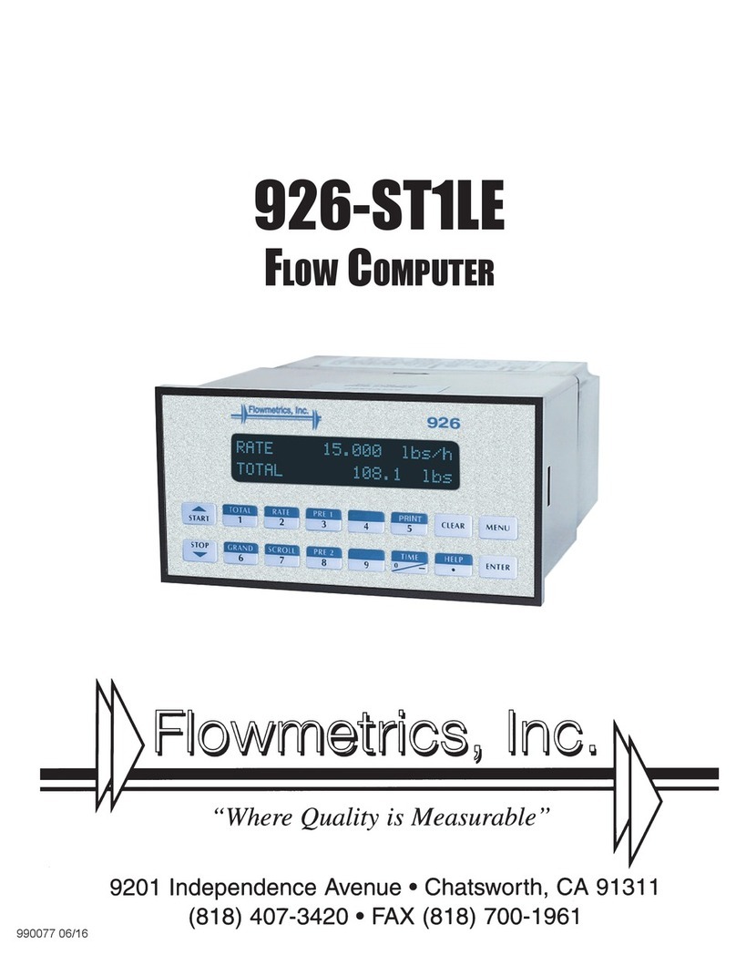 Flowmetrics 926-ST1LE User manual
