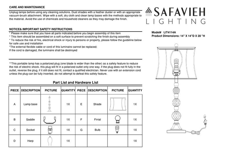 Safavieh MAEVE LIT4114A User manual Safavieh MAEVE LIT4114A User manual