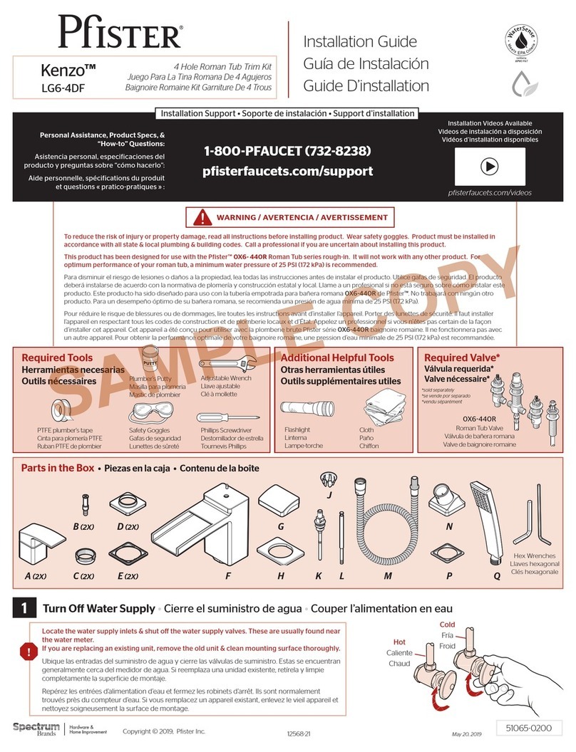 Spectrum Brands Pfister Kenzo LG6-4DF installation guide