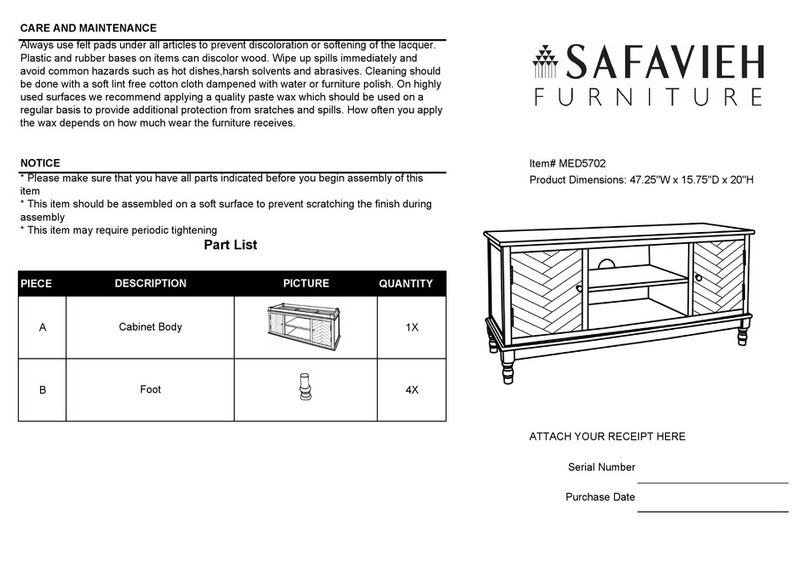 Safavieh Furniture Magnolia MED5702 manual