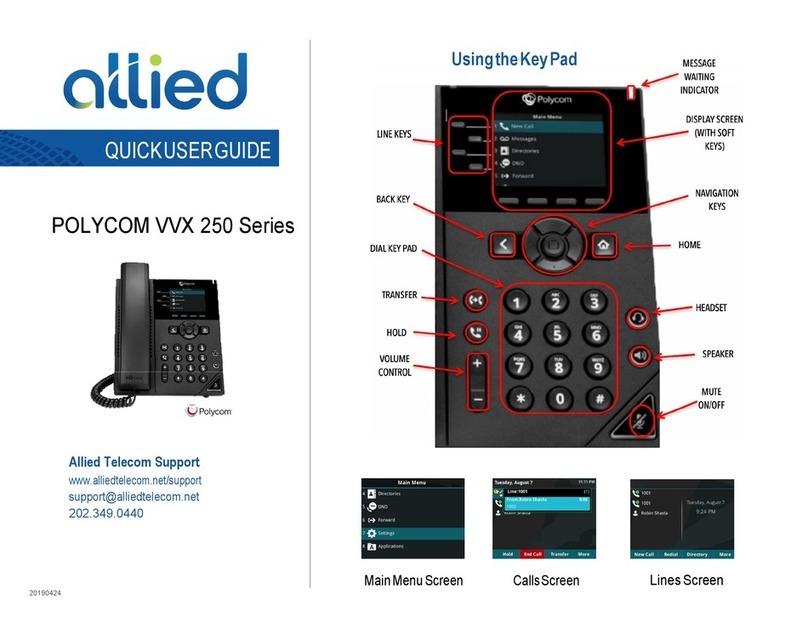 Polycom VVX-250 Series Instruction manual
