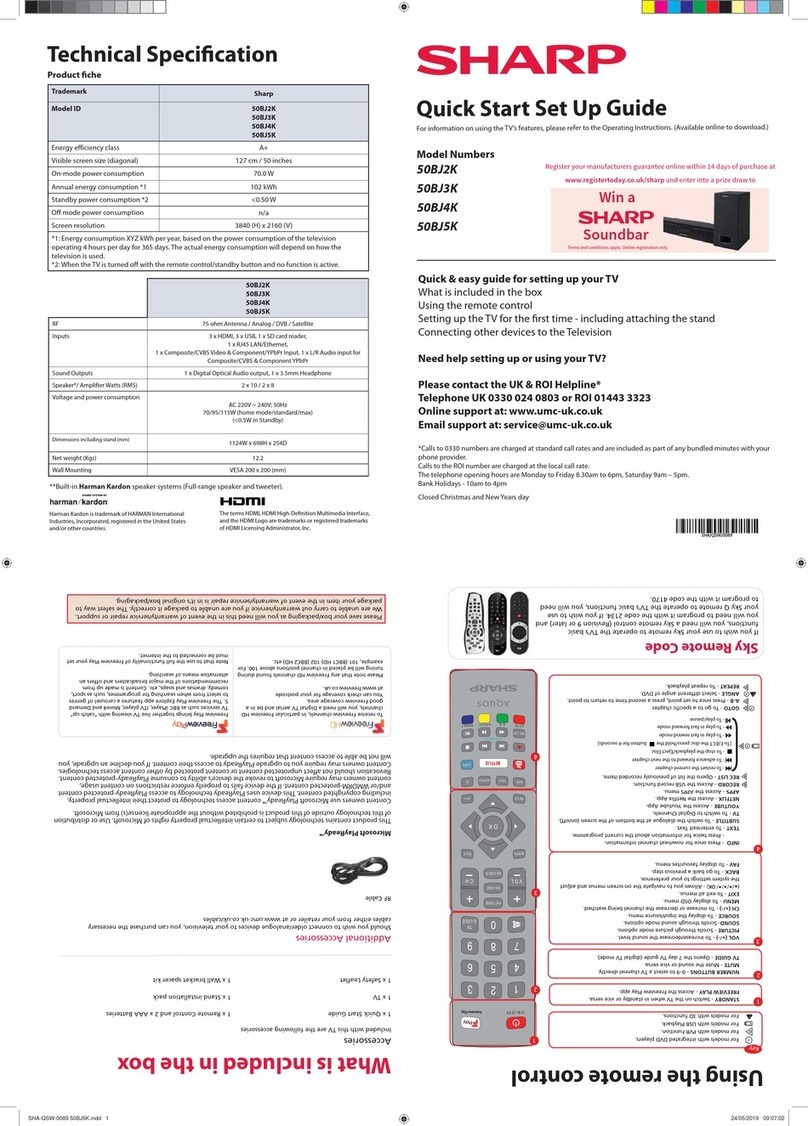 Sharp 50BJ3K Technical manual
