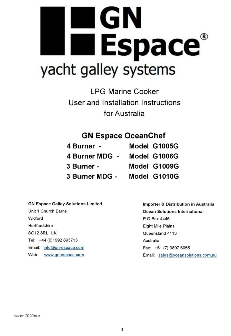 GN Espace OceanChef G1005G User and installation instructions GN Espace OceanChef G1005G User and installation instructions