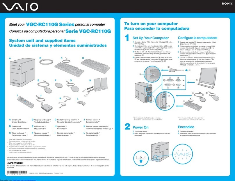 Sony VAIO VGC-RC110G Series manual