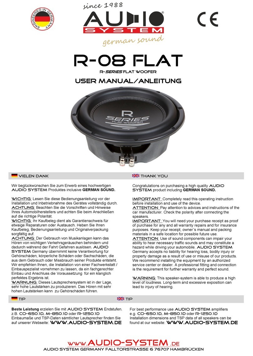 Audiosystem R-08 FLAT User manual