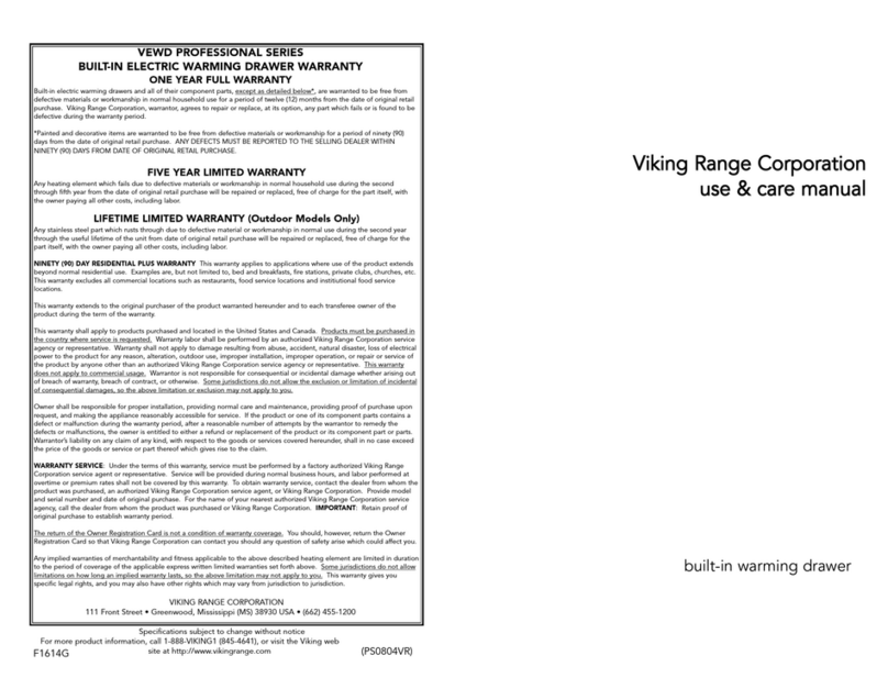 Viking F1614G Use & care manual