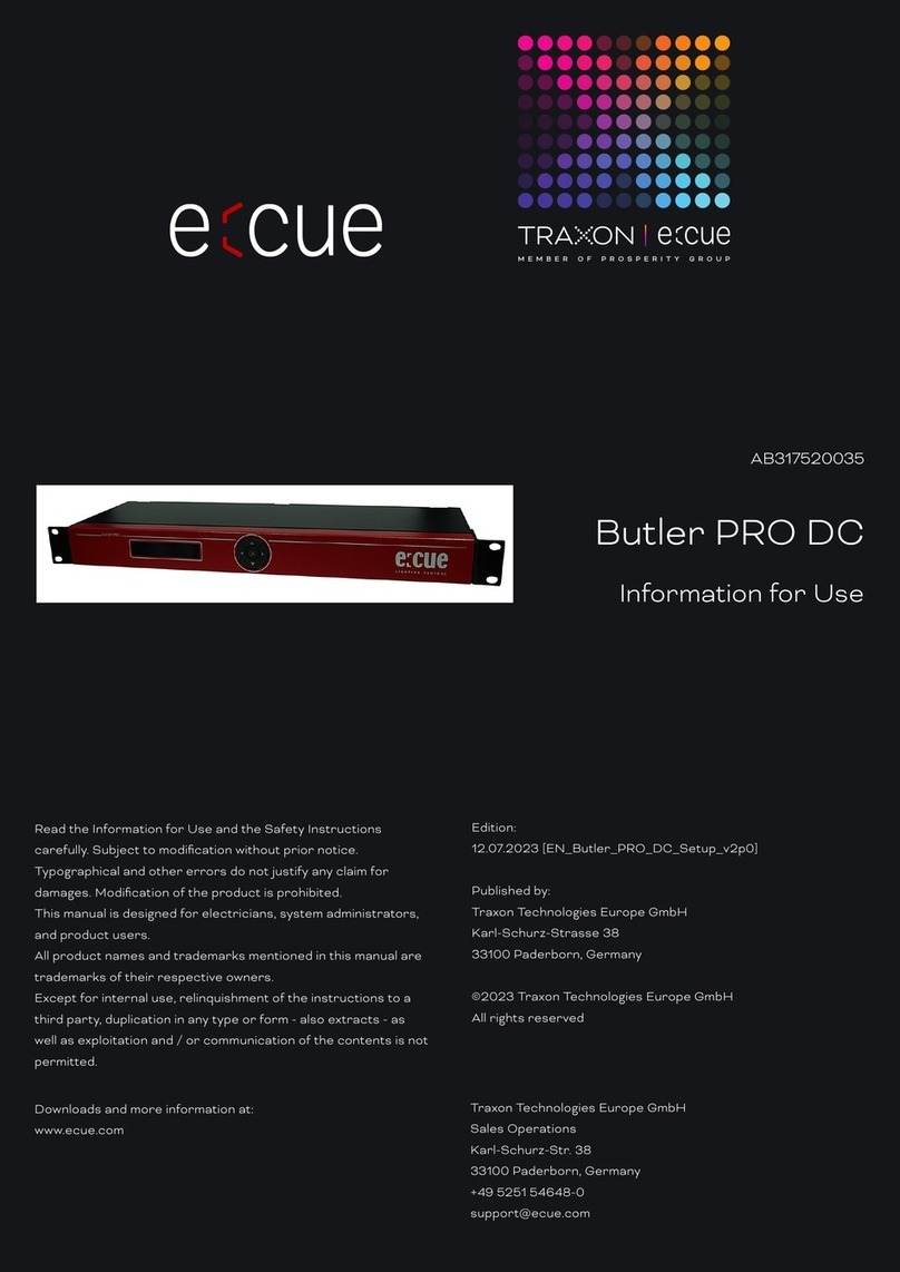Traxon ecue Butler PRO DC INFORMATION FOR USE