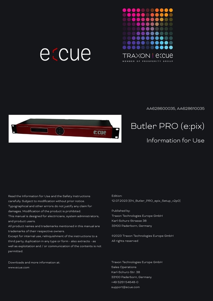 Traxon ecue Butler PRO INFORMATION FOR USE