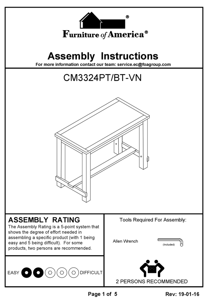Furniture of America Sania CM3324PT-VN Assembly instructions Furniture of America Sania CM3324PT-VN Assembly instructions