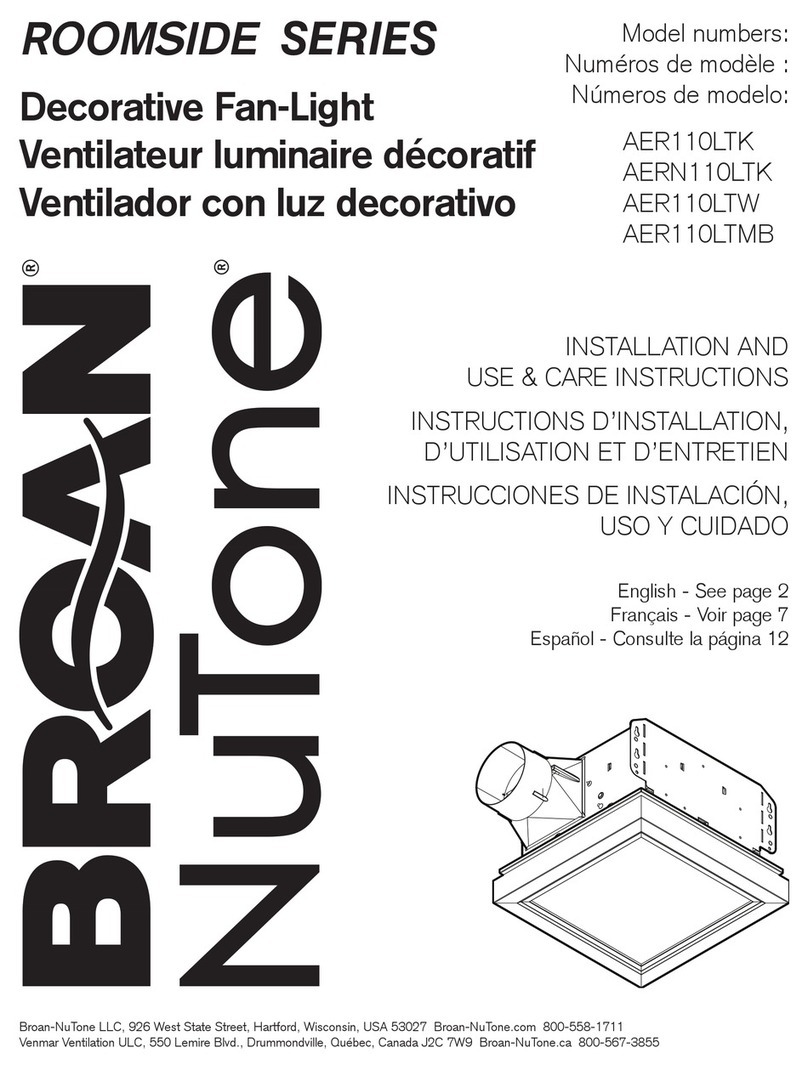 NuTone Roomside AER110LTW Installation guide