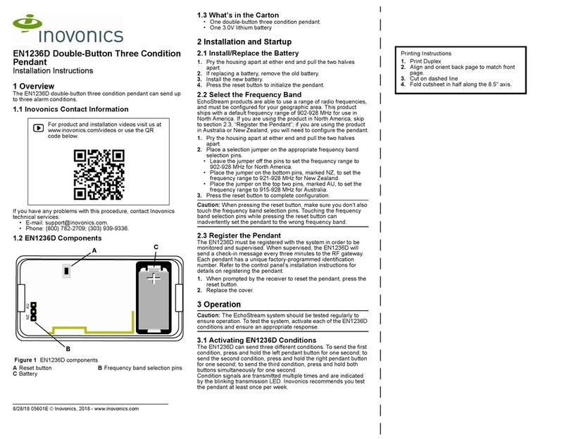 Inovonics EN1236D installation instructions