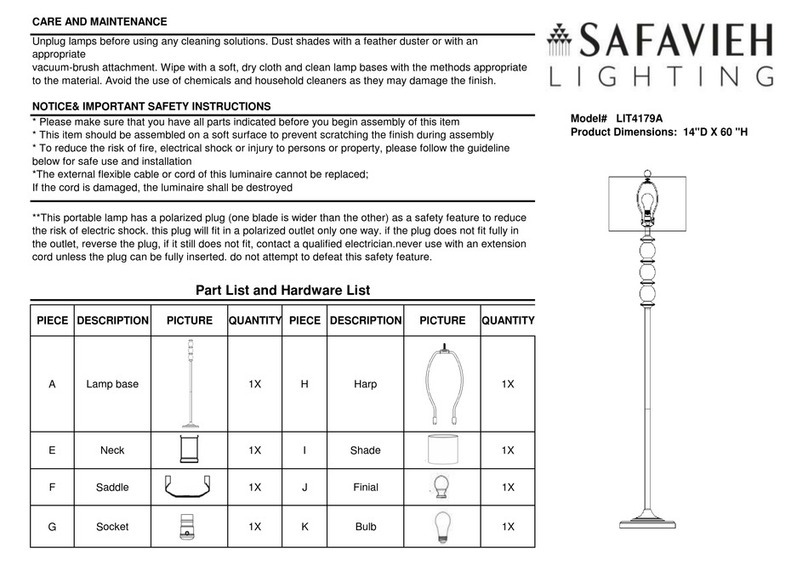 Safavieh Lighting RIGA LIT4179A manual