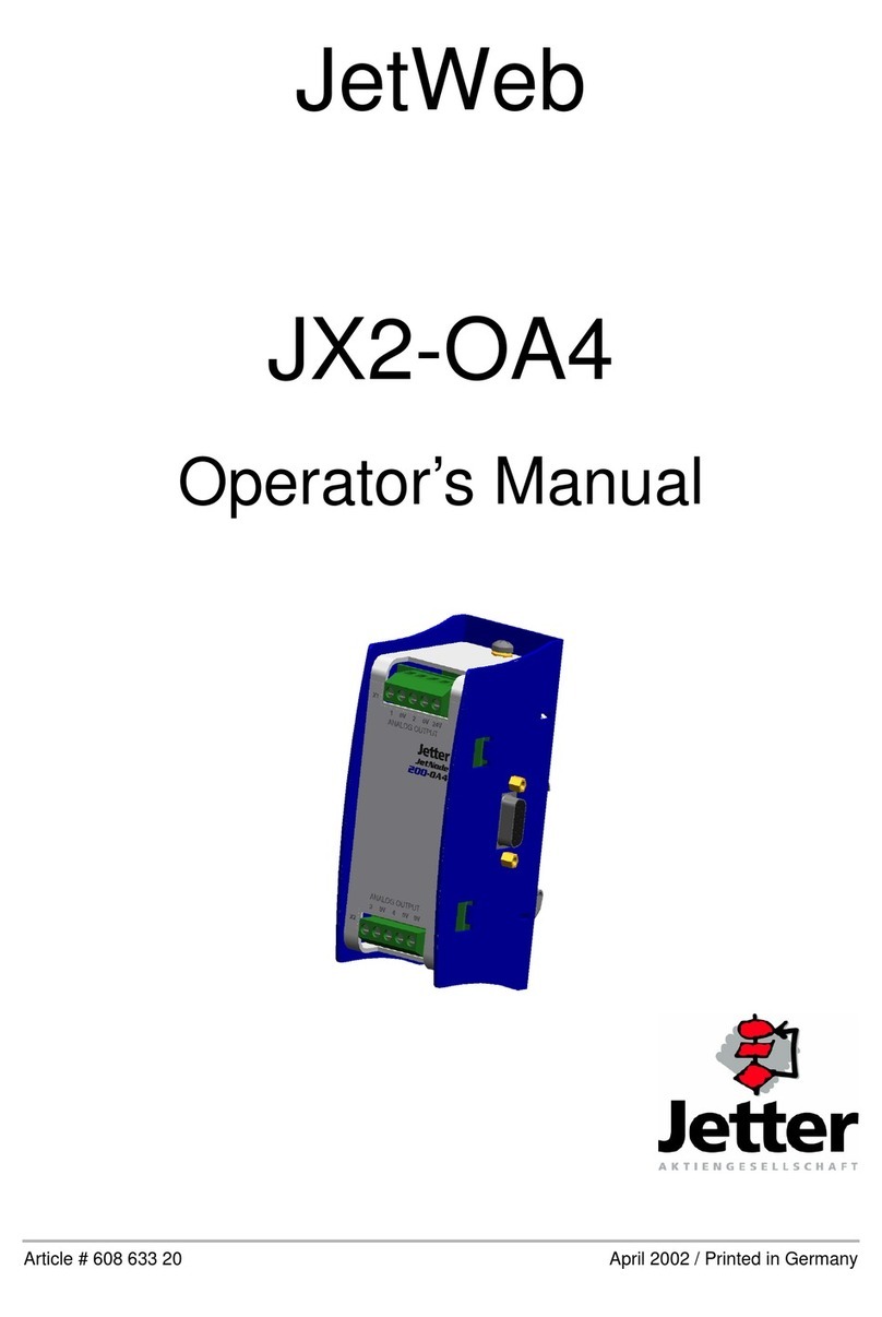 Jetter JetWeb JX2-OA4 Operator's manual