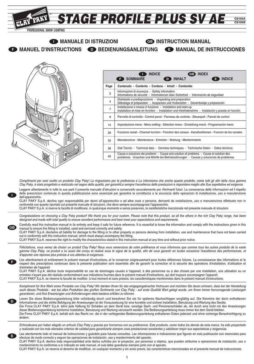 Claypaky C61044 User manual Claypaky C61044 User manual
