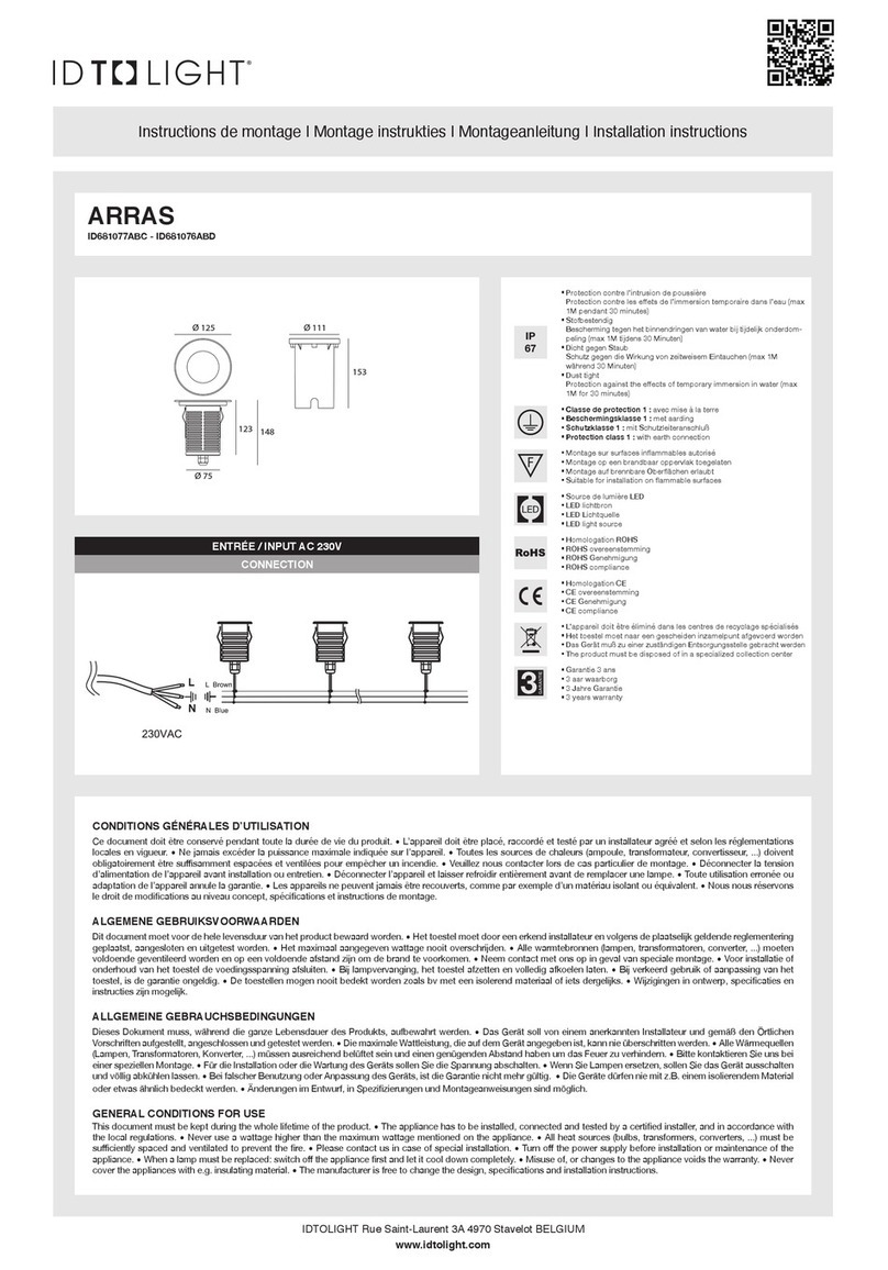 IDTOLIGHT ARRAS installation instructions