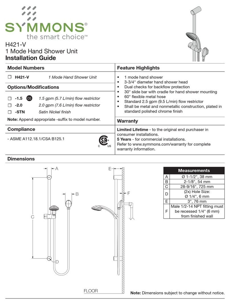 Symmons H421-V User manual