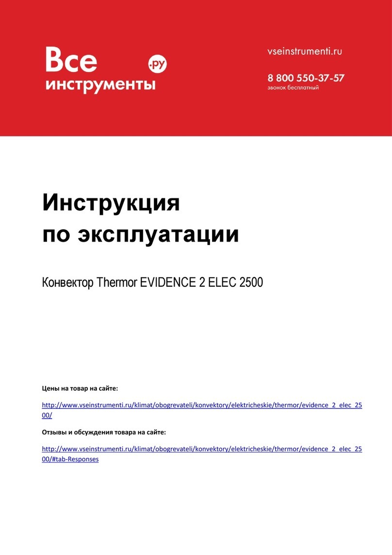 Thermor EVIDENCE 2 ELEC 2500 Quick start guide Thermor EVIDENCE 2 ELEC 2500 Quick start guide