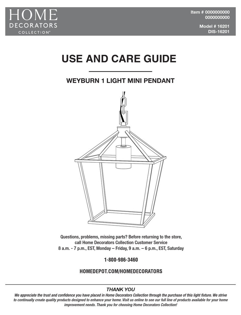 Home Decorators Collection WEYBURN 16201 Use and care guide