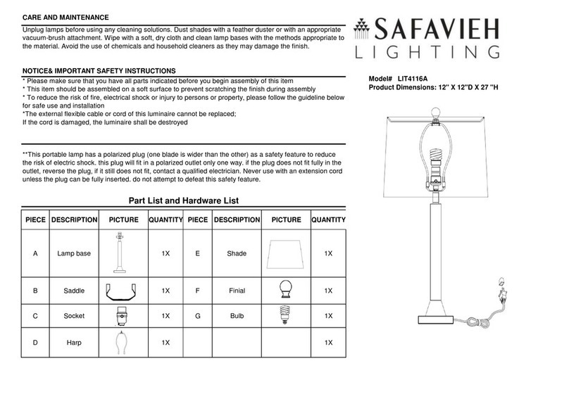 Safavieh Lighting TYRONE LIT4116A manual