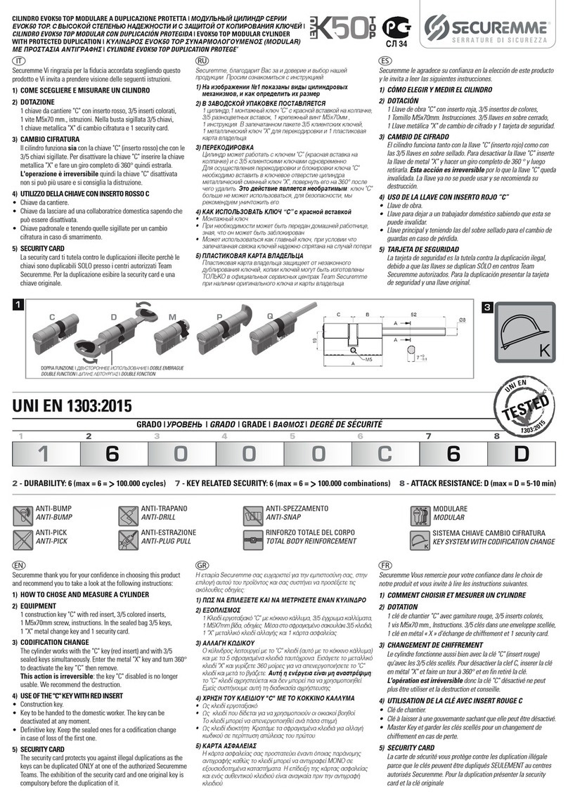 Securemme EVOK50 TOP quick start guide