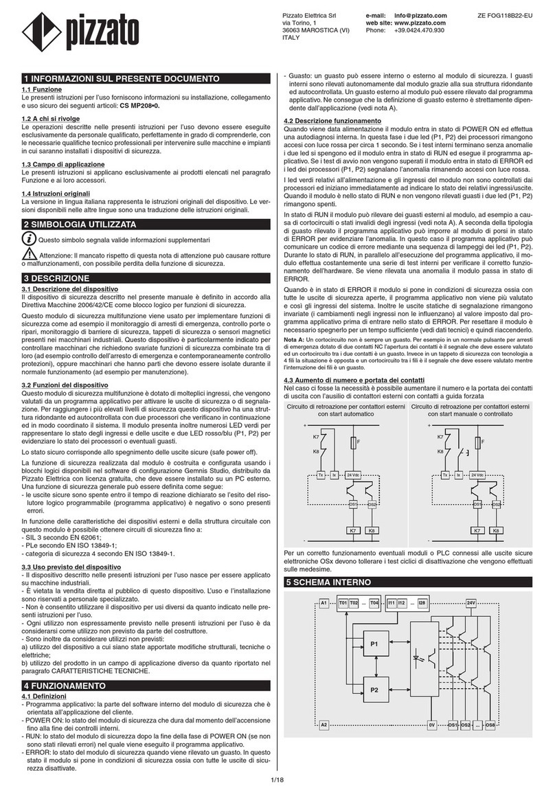 pizzato CS MP208-0 Series manual