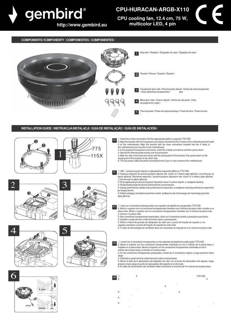 Gembird CPU-HURACAN-ARGB-X110 manual