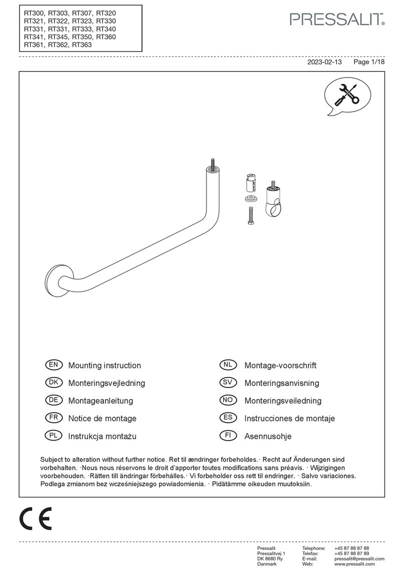 Pressalit RT300 User manual