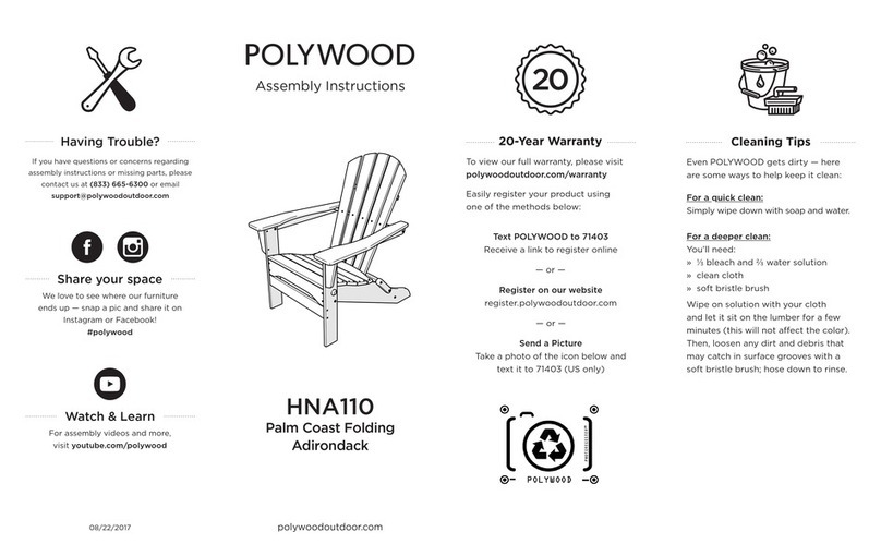 Polywood HNA110 Assembly instructions Polywood HNA110 Assembly instructions