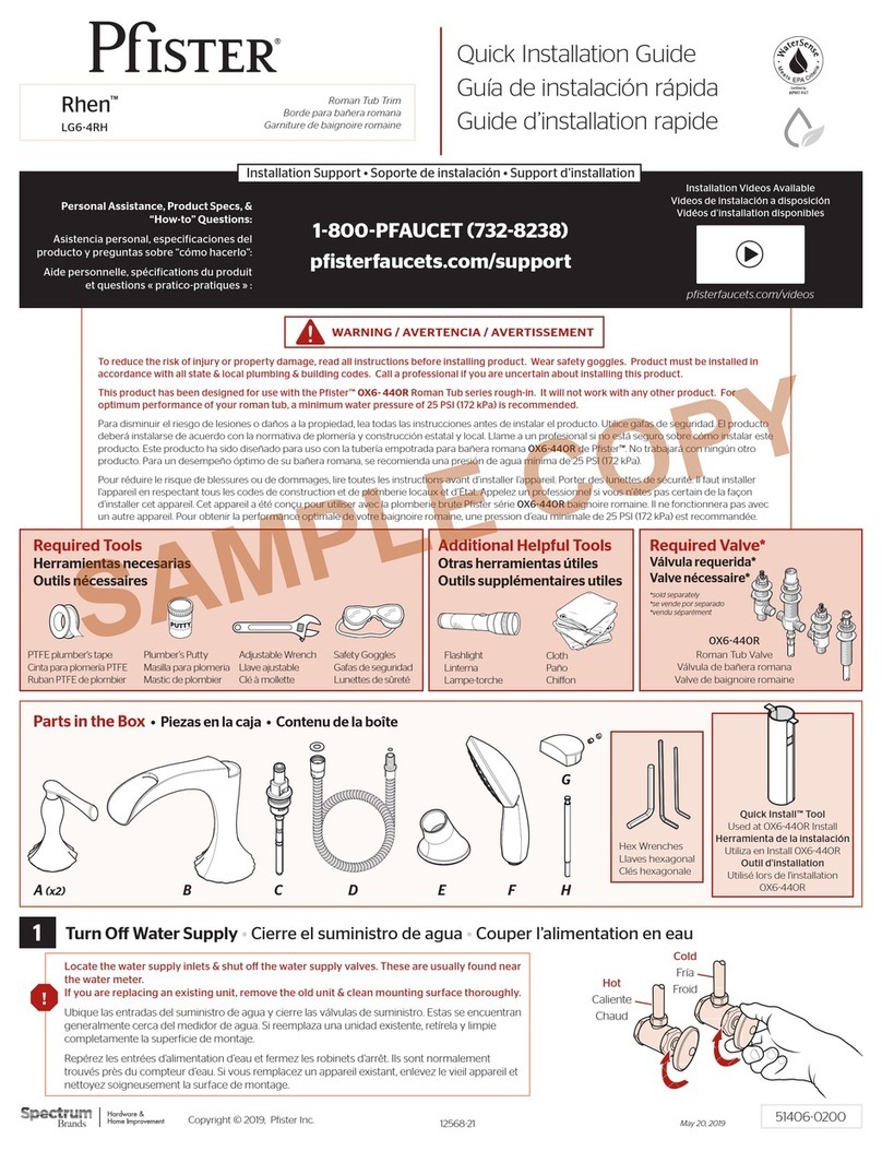 Spectrum Brands Pfister Rhen LG6-4RH User manual