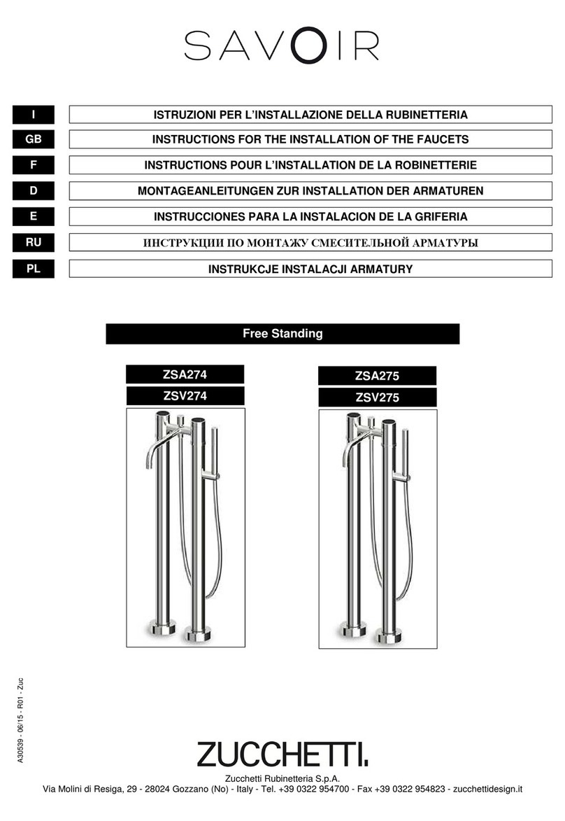 ZUCCHETTI SAVOIR ZSA274 Instruction for the installation ZUCCHETTI SAVOIR ZSA274 Instruction for the installation
