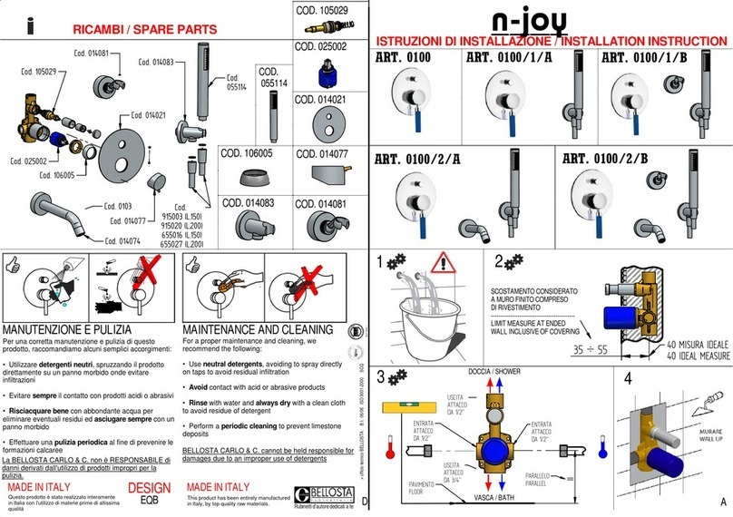 BELLOSTA n-joy 0100/1/A installation instructions