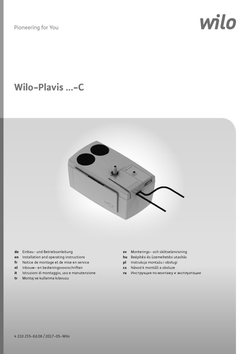 Wilo PLAVIS 015-C-2G Installation and operating instructions