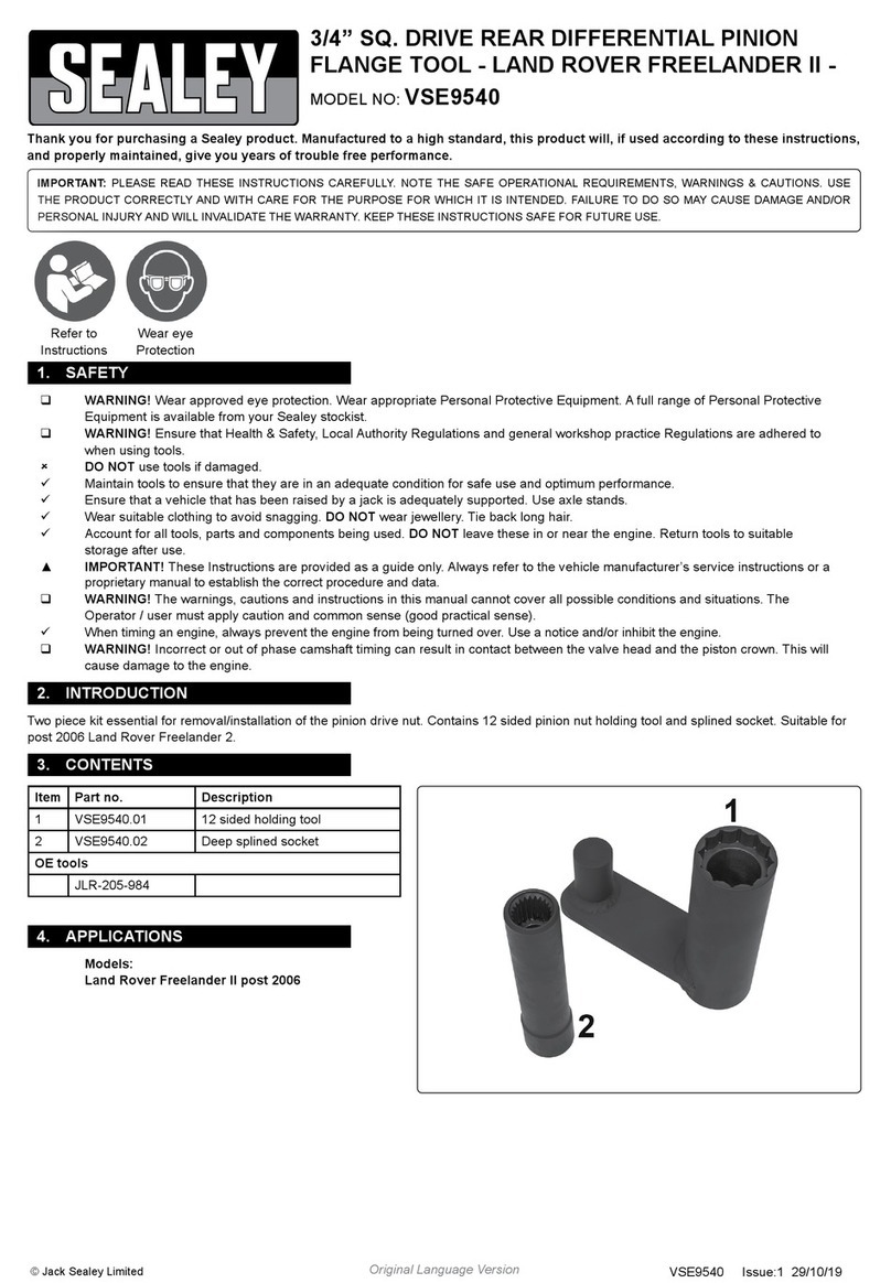 Sealey VSE9540 manual