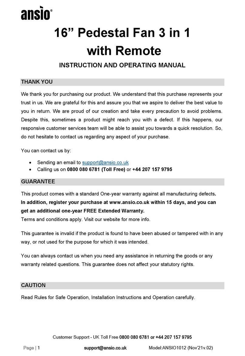 ansio ANSIO1012 Instructions and operating manual