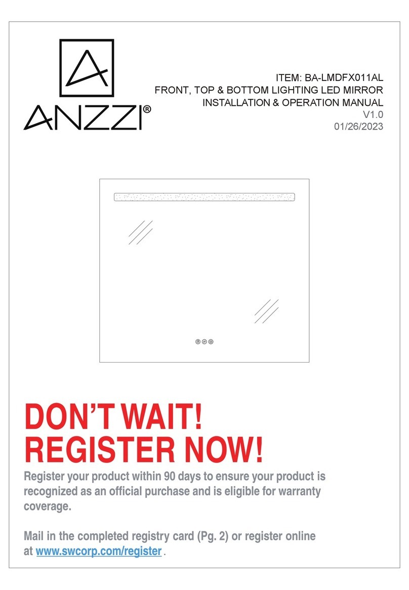 Anzzi BA-LMDFX011AL Installation & operation manual