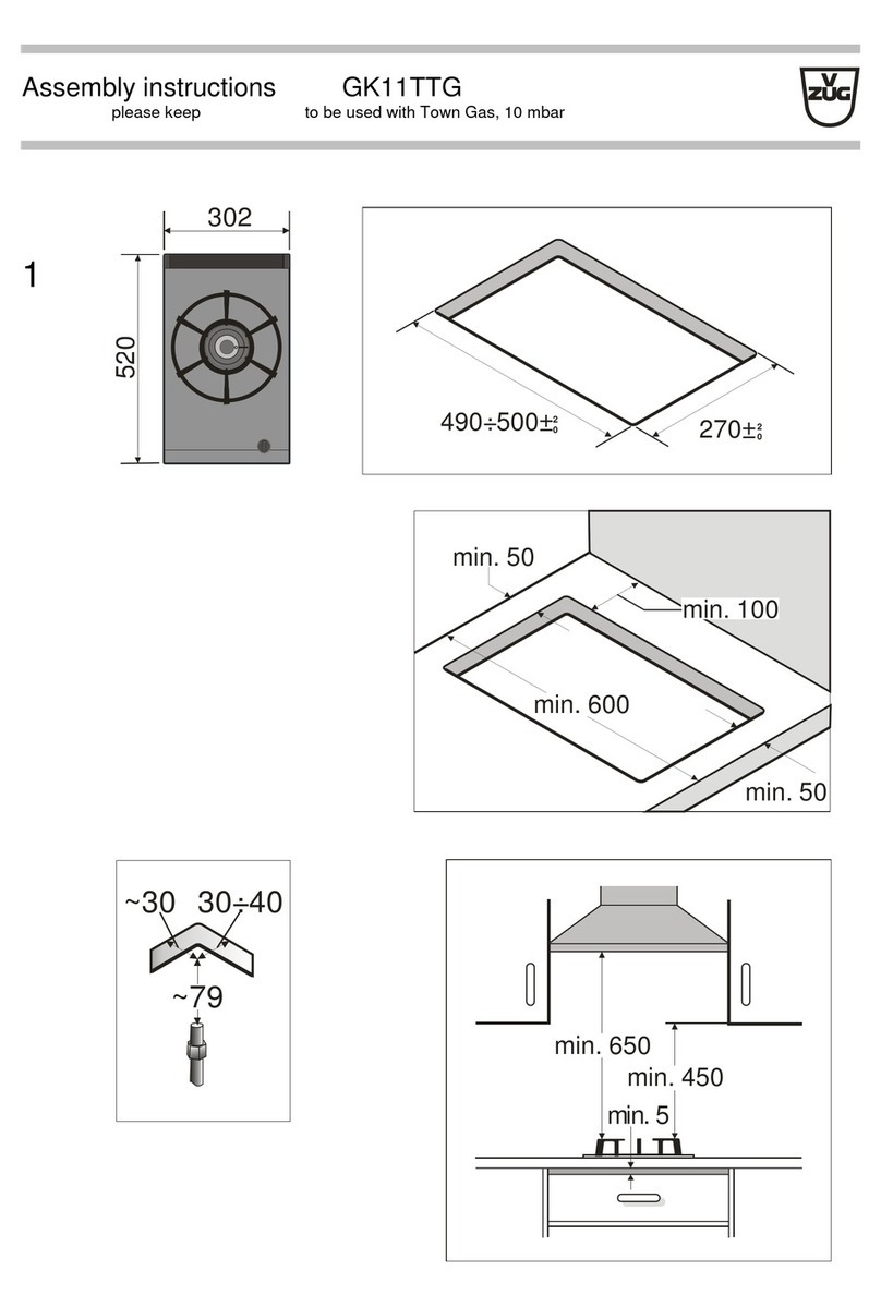 V-ZUG GK11TTG Assembly instructions
