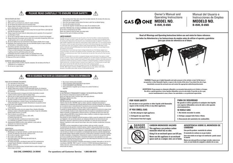 GAS ONE B-4545 Manual