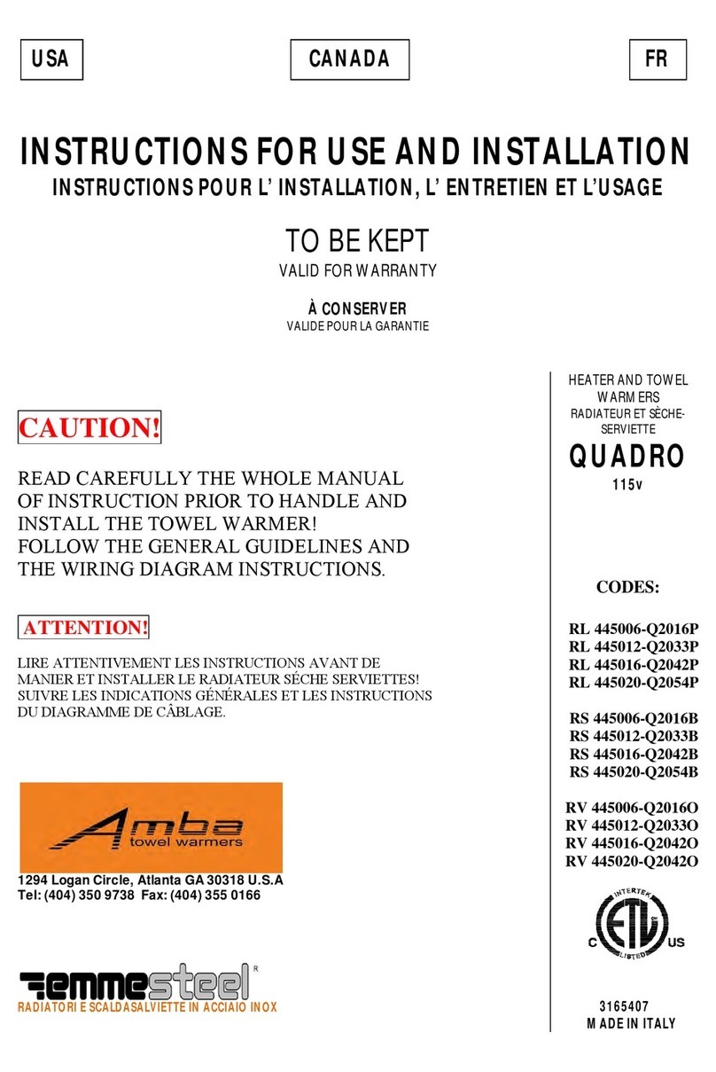 EmmeSteel Amba QUADRO Instructions for use and installation EmmeSteel Amba QUADRO Instructions for use and installation