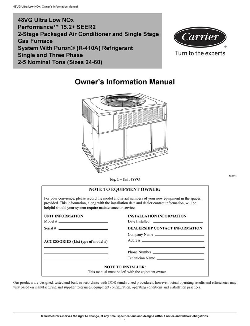 Carrier Performance 48VG Ultra Low NOx Instruction Manual
