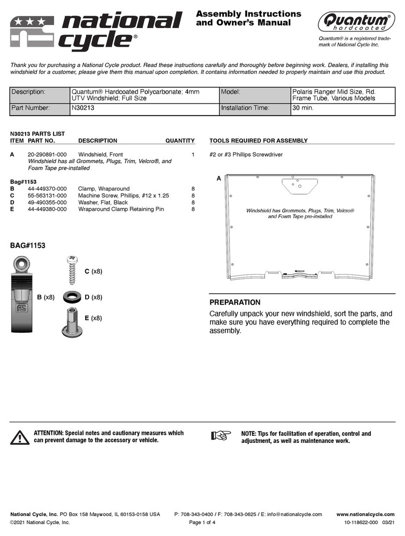 National Cycle Quantum N30213 Assembly instructions and owner's manual