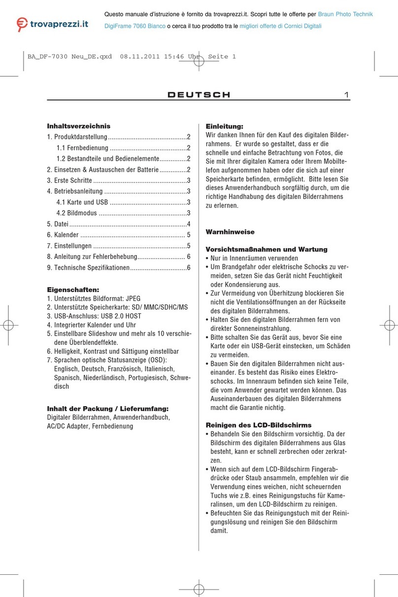 Braun DigiFrame 7060 User manual
