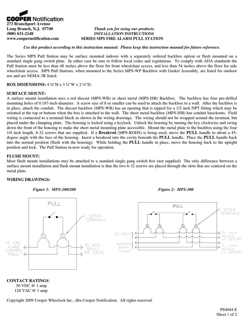 Cooper Notification Wheelock MPS Series User manual