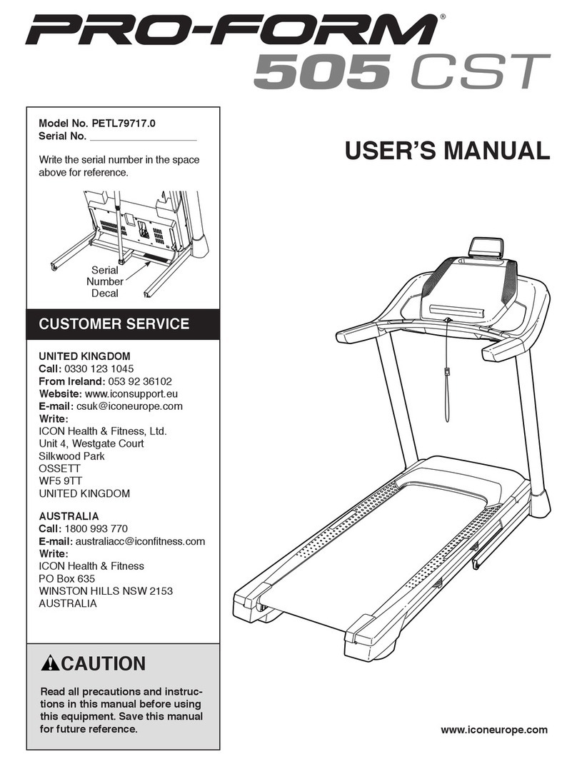 ICON Health & Fitness PRO-FORM 505 CST user manual