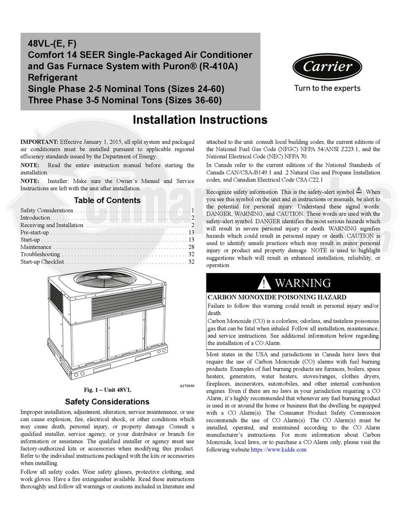 Carrier Comfort 48VL-E User manual