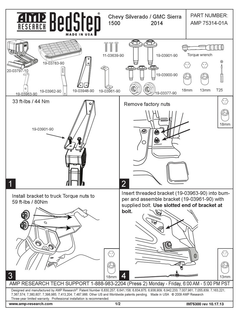AMP Research BedStep 75314-01a manual
